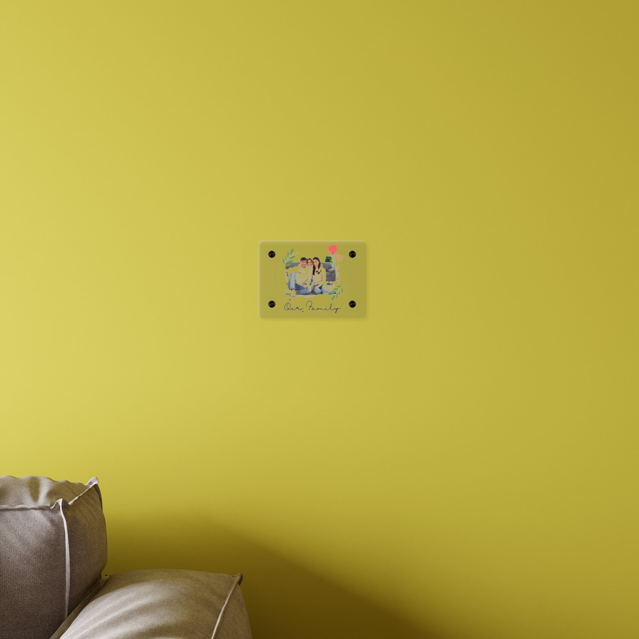 Personalized Acrylic Wall Art Panel — "Our Family" Photo Display