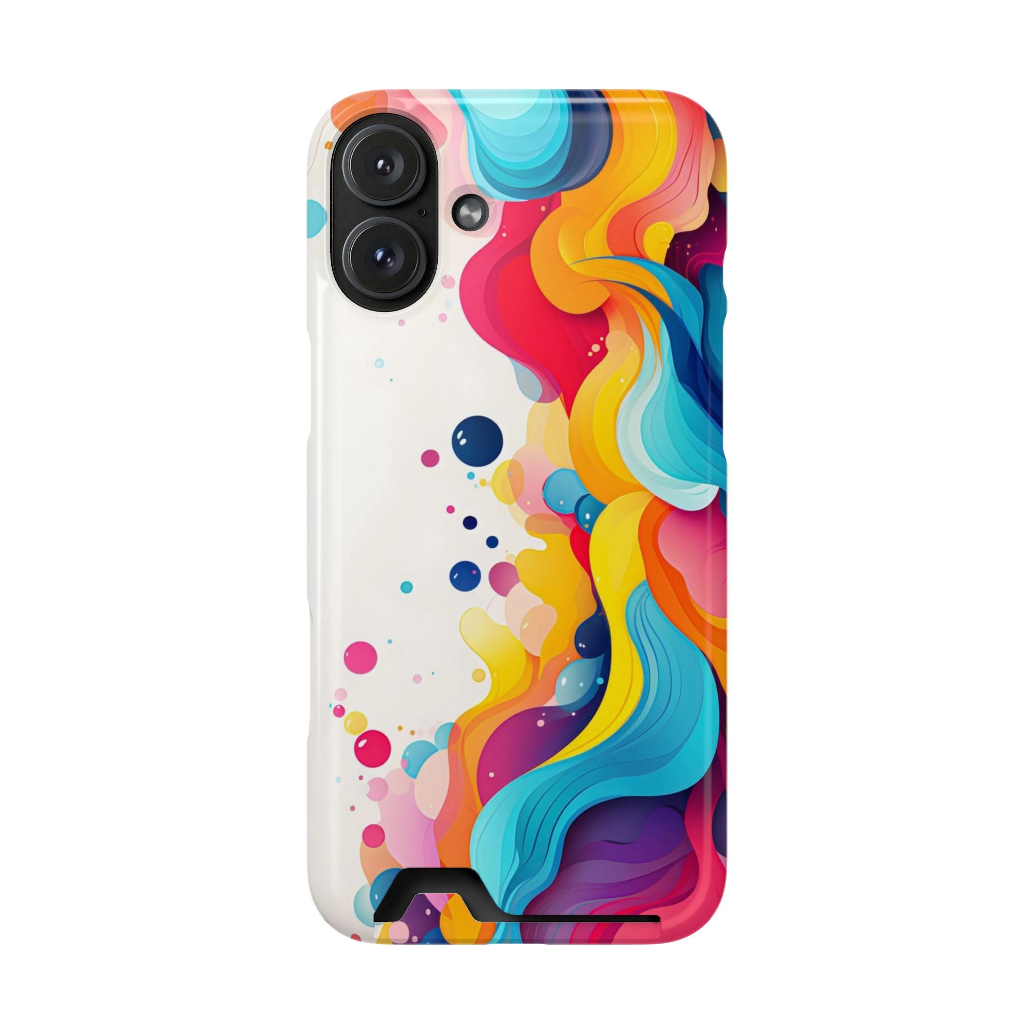 Colorwave Card Holder Phone Case — Slim Protective Case with Built-In Card Slot Printify