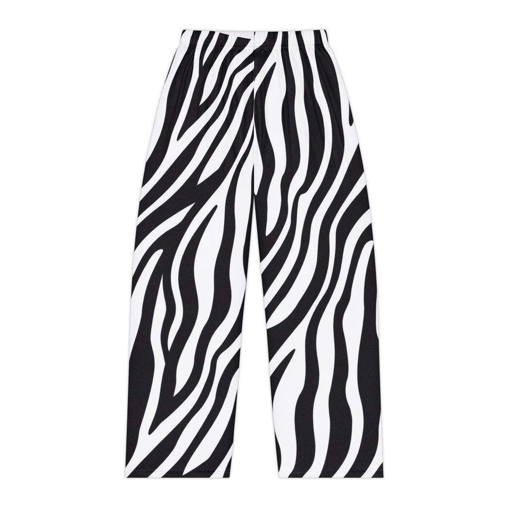 Zebra Print Women's Pajama Pants – Black & White Lounge Trousers