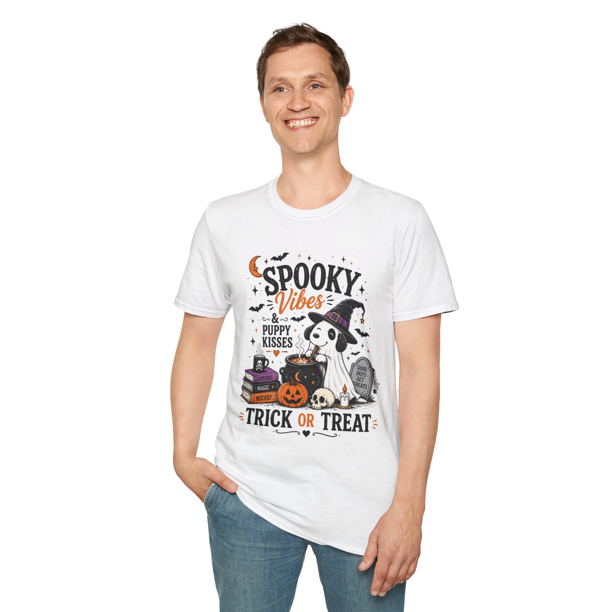 Spooky Vibes Puppy Kisses T-Shirt Printify