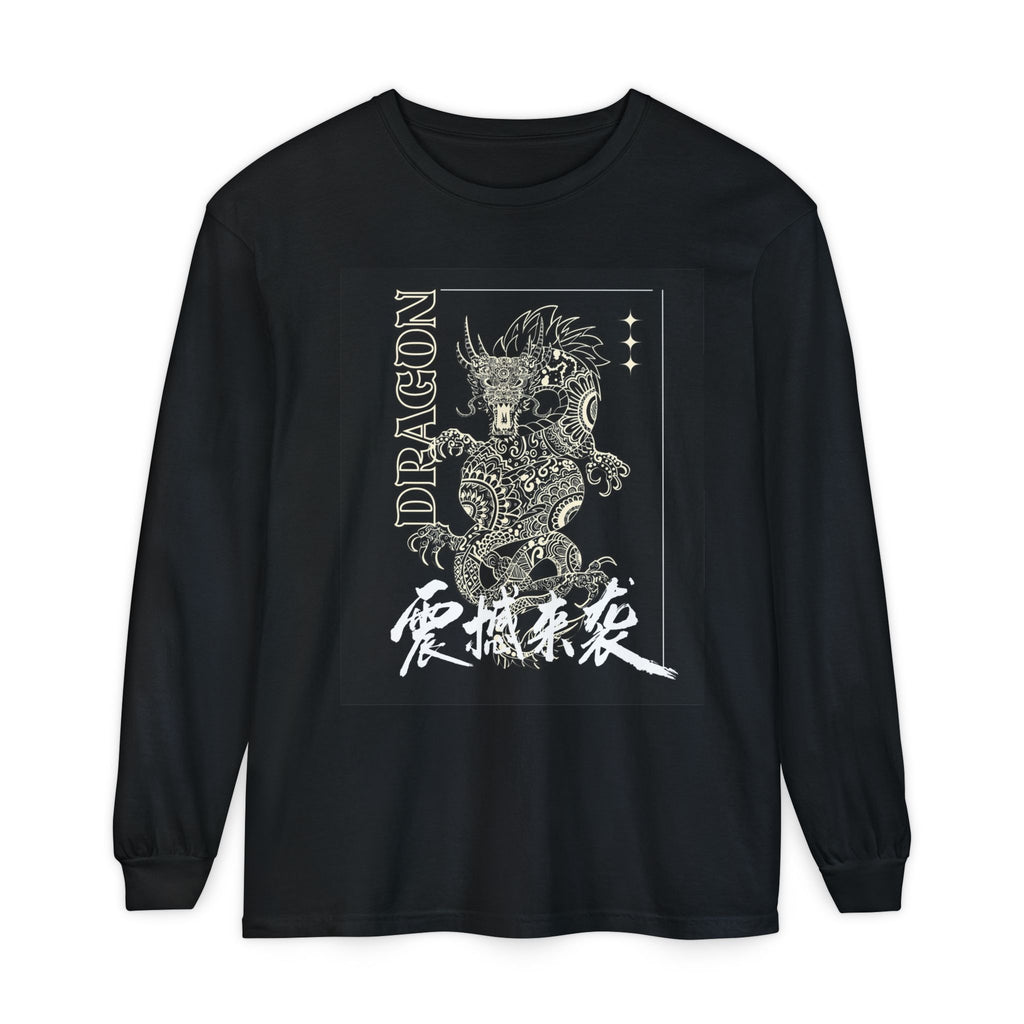 Dragon Graphic Long Sleeve T-Shirt – Kanji East Asian Style Printify