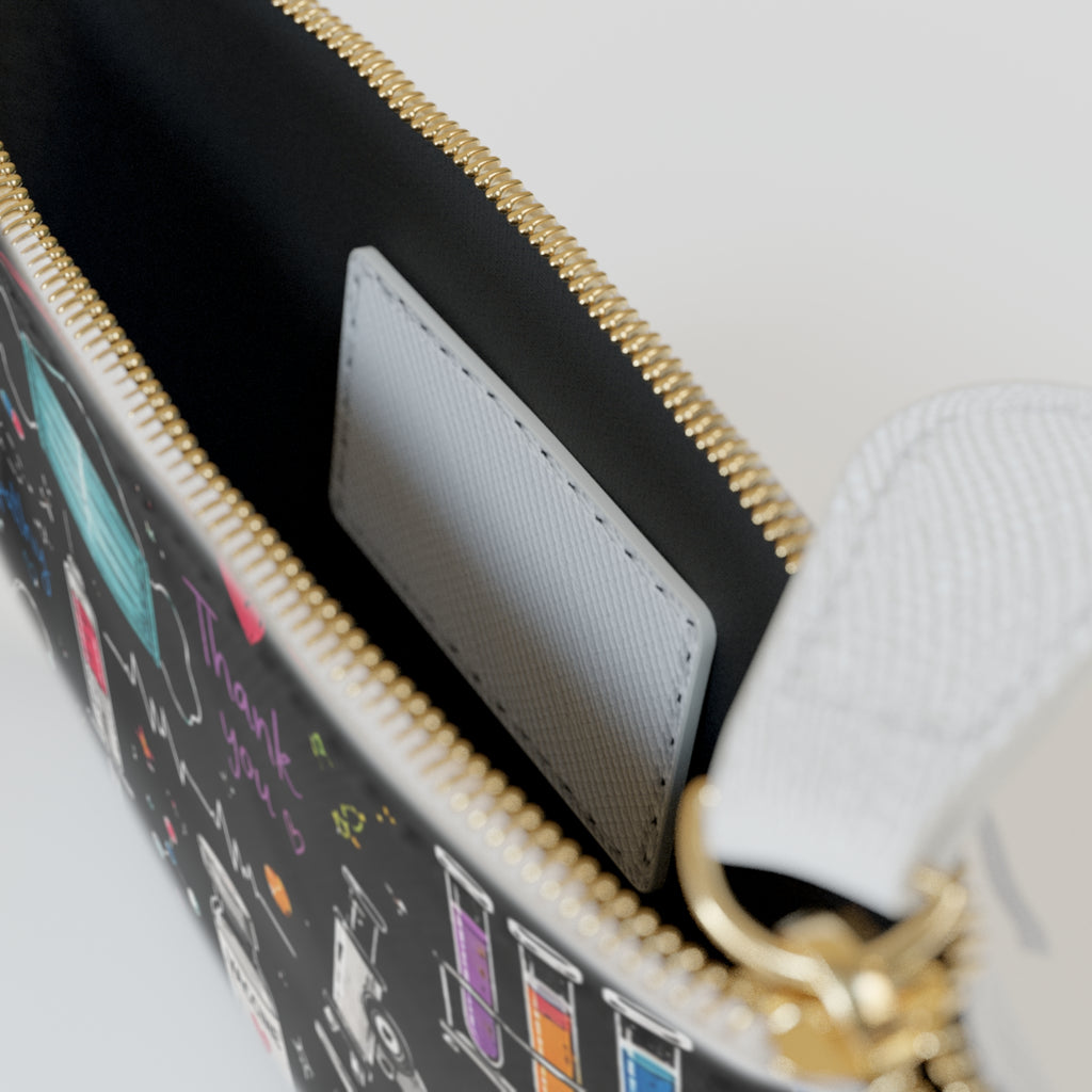 Healthcare Mini Clutch Bag — Medical Theme Thank You Nurse Cosmetic Purse
