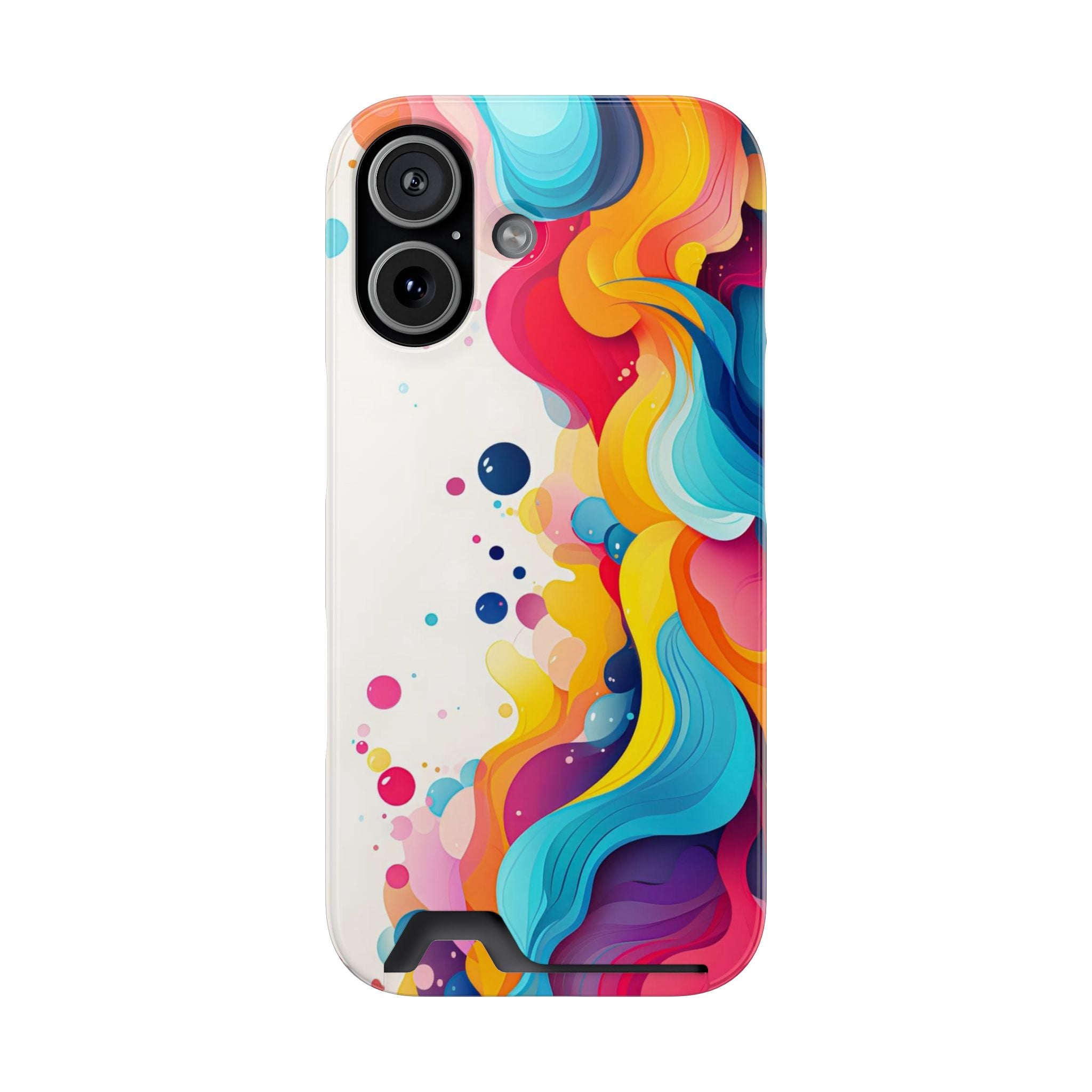 Colorwave Card Holder Phone Case — Slim Protective Case with Built-In Card Slot Printify