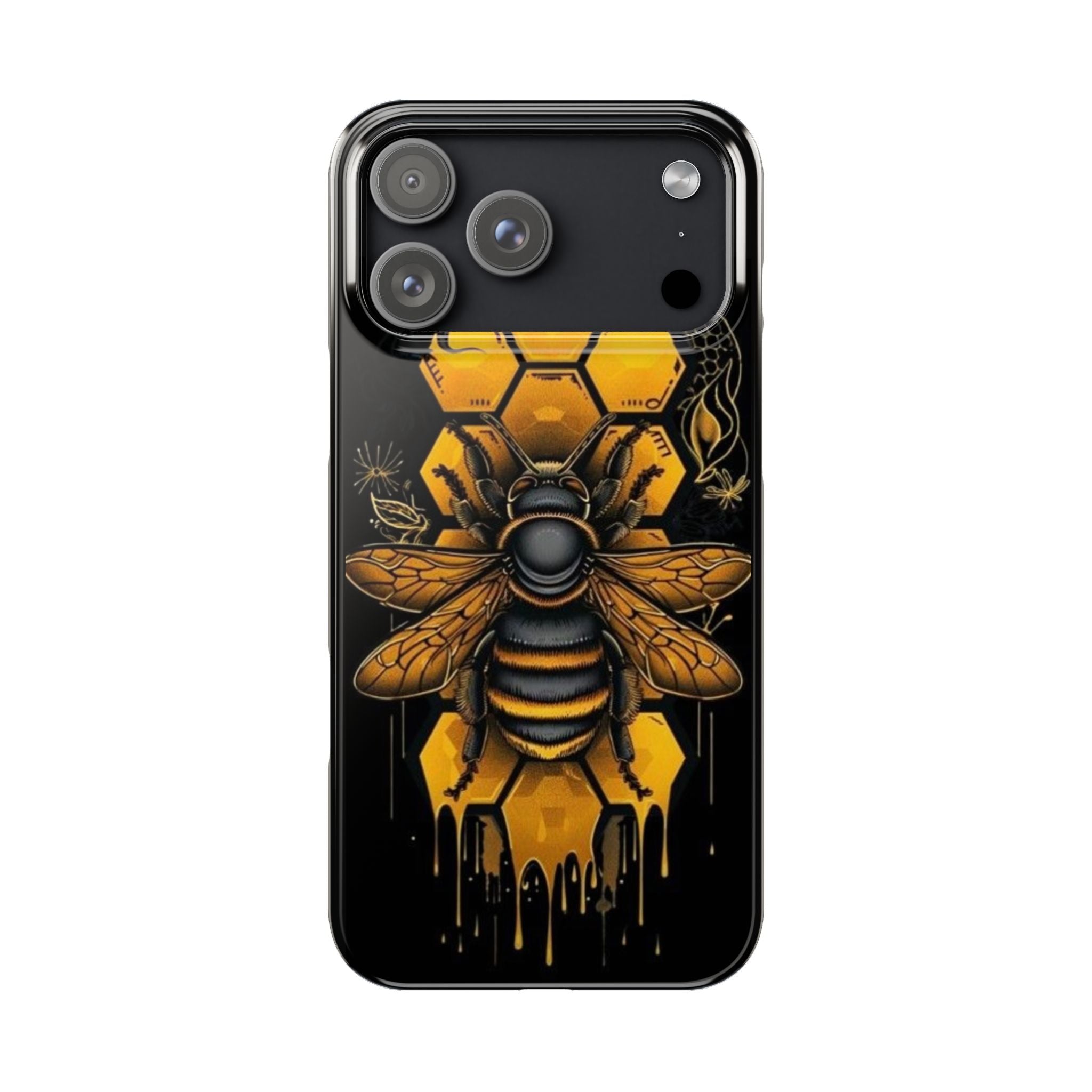 Bee Honeycomb Slim Phone Case — Dripping Hexagon Bee Design Printify
