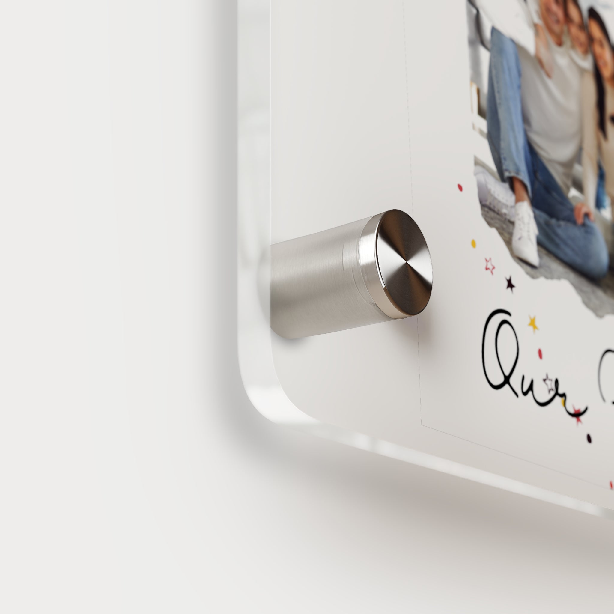 Personalized Acrylic Wall Art Panel — "Our Family" Photo Display