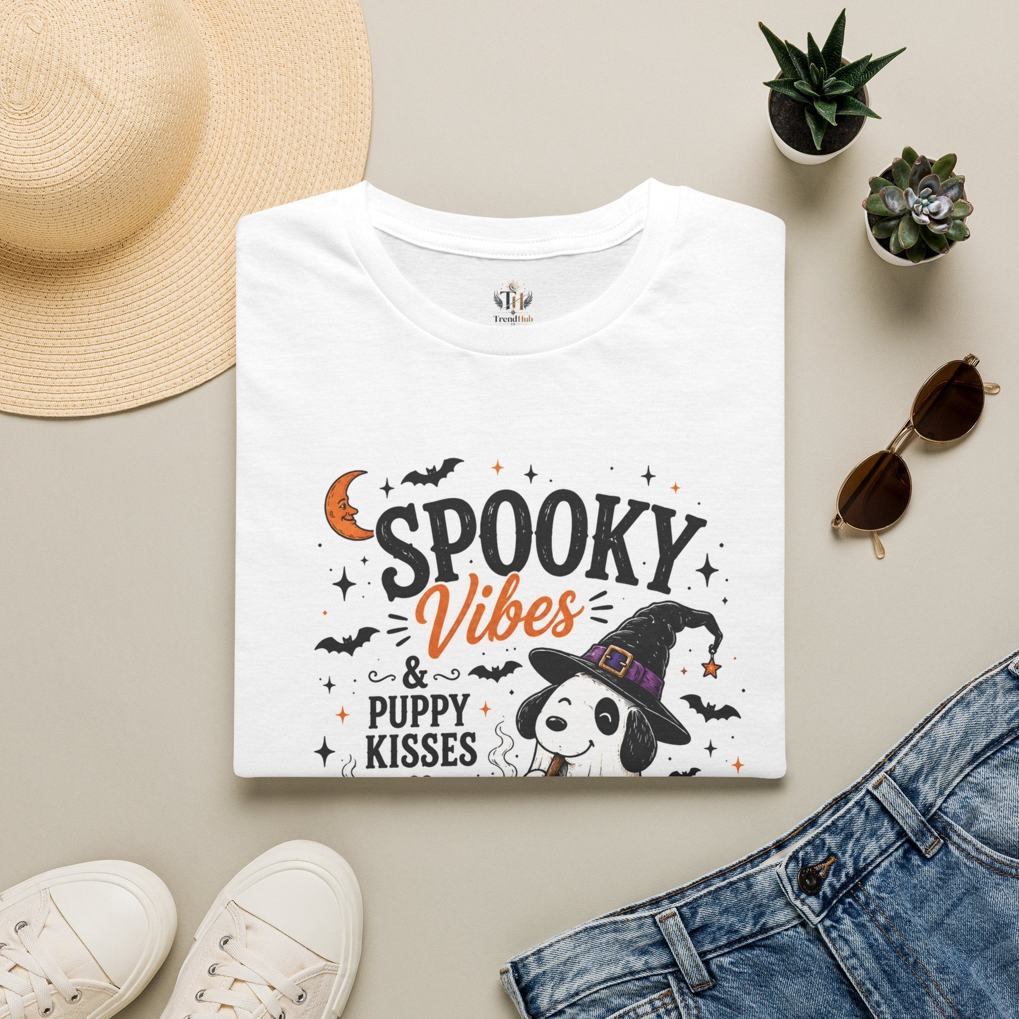 Spooky Vibes Puppy Kisses T-Shirt Printify