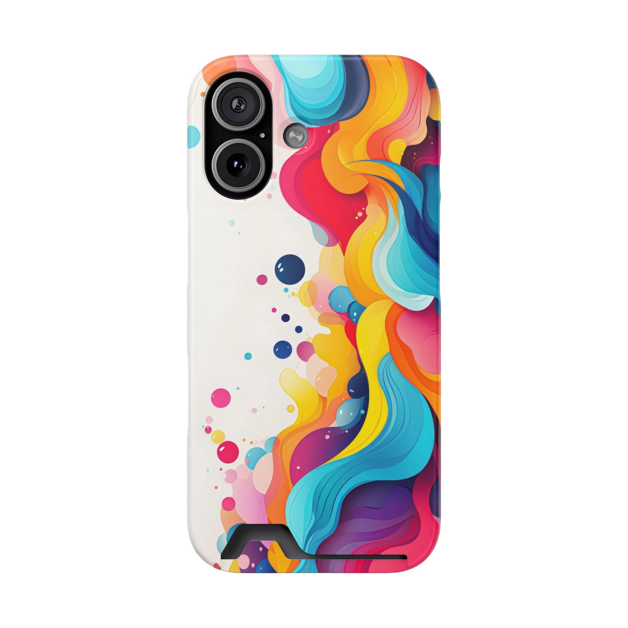 Colorwave Card Holder Phone Case — Slim Protective Case with Built-In Card Slot Printify