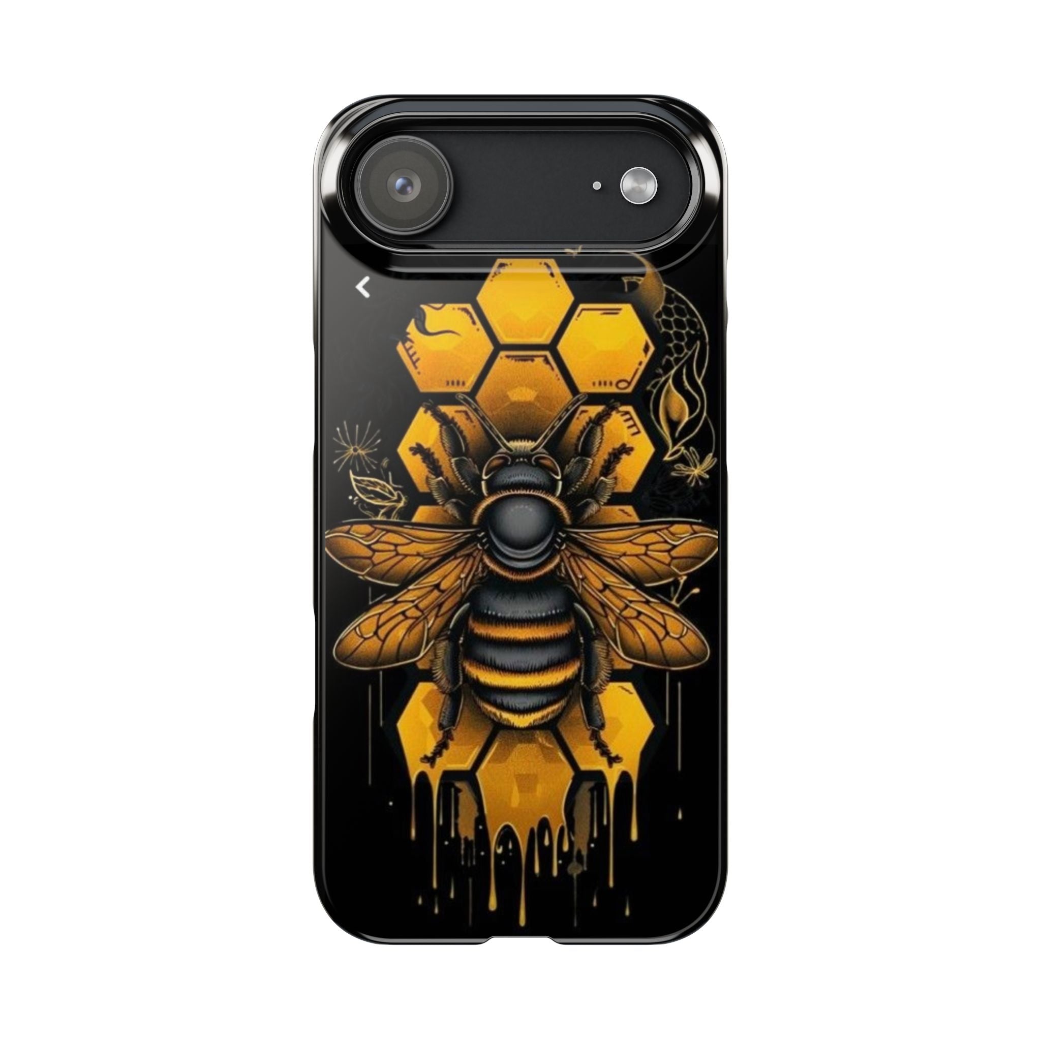 Bee Honeycomb Slim Phone Case — Dripping Hexagon Bee Design Printify