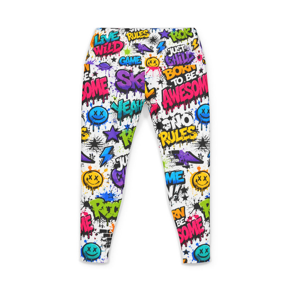Graffiti Pop Women’s Yoga Pants — Colorful Street Art All-Over Print