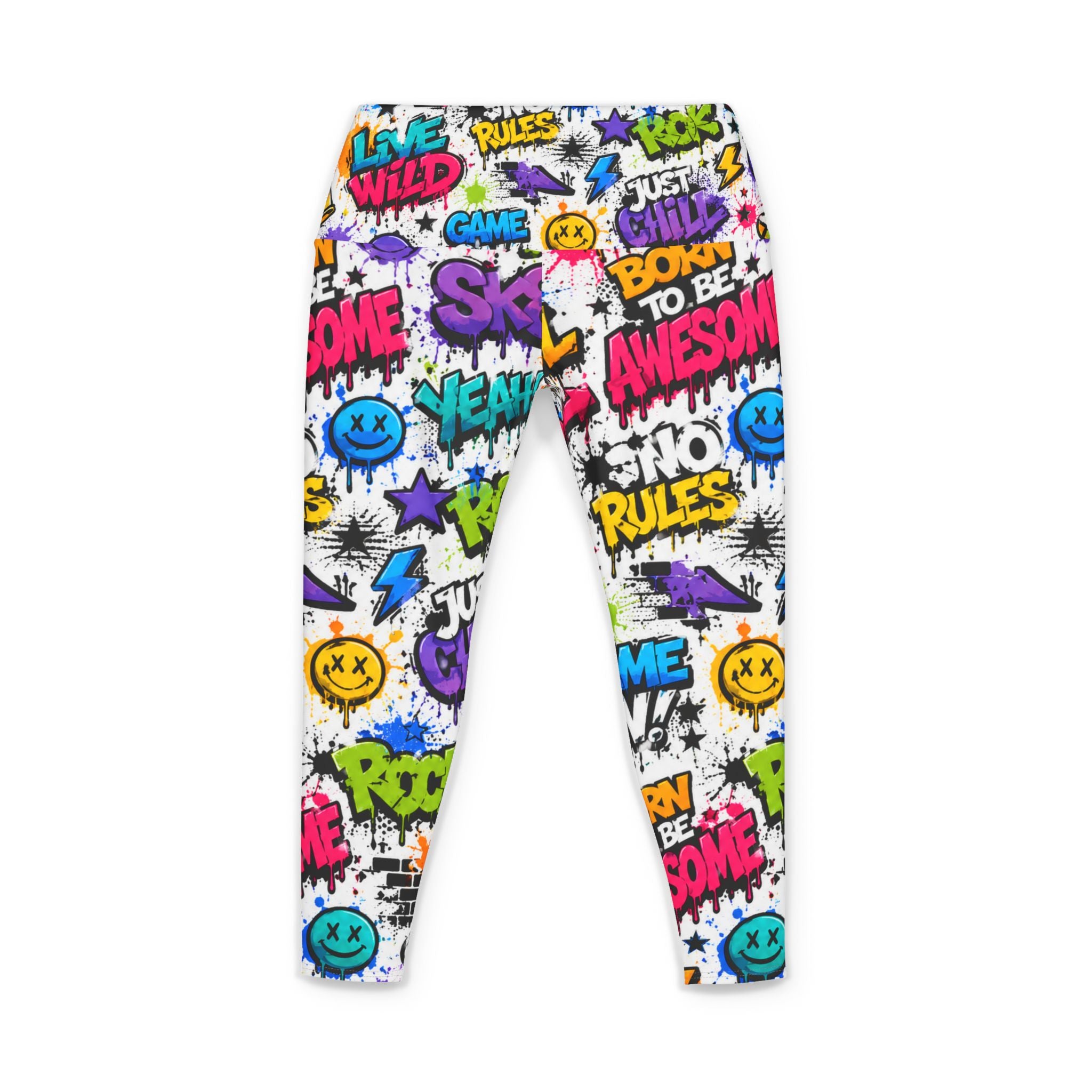 Graffiti Pop Women’s Yoga Pants — Colorful Street Art All-Over Print