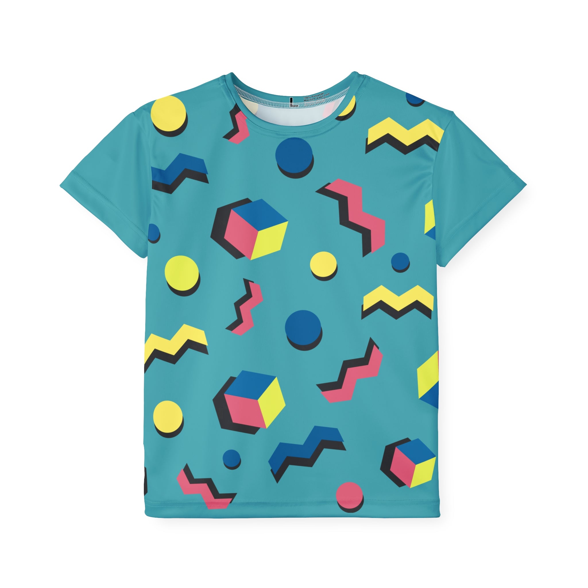 Kids Jersey — Retro 80s Geometric All-Over Print Printify