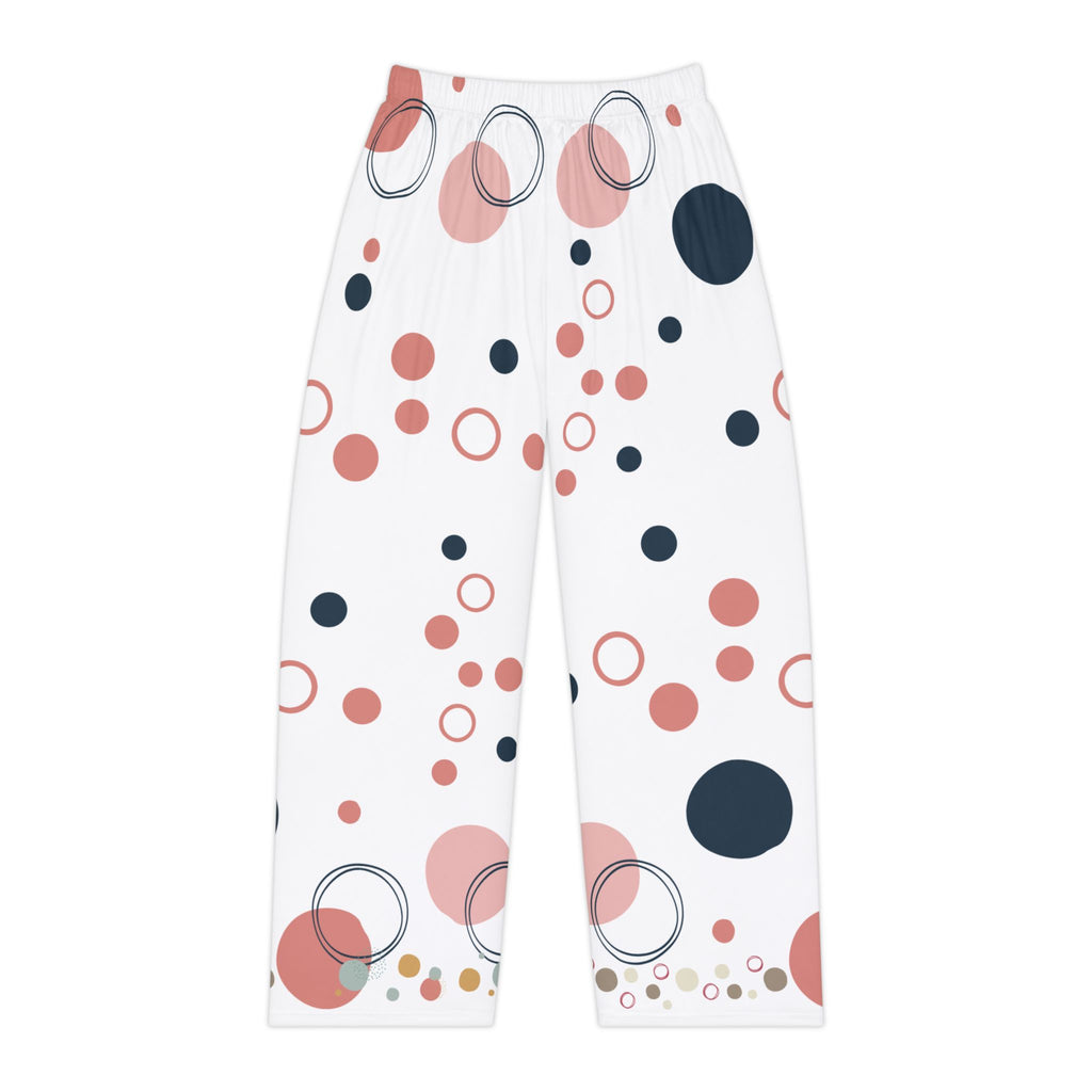 Women's Polka Dot Pajama Pants – Soft Pink & Navy Lounge Sleepwear