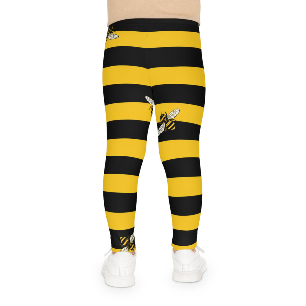 Kids Bee Stripe Leggings – Yellow & Black Bumblebee AOP