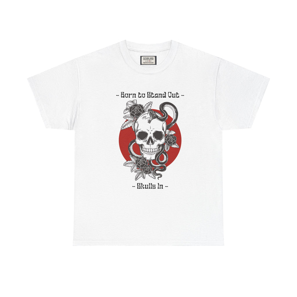 Skull & Snake Graphic Tee – "Born to Stand Out" Gothic T-Shirt