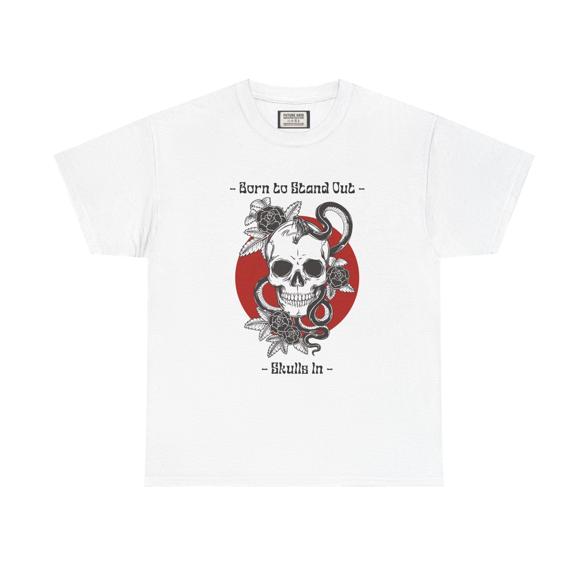 Skull & Snake Graphic Tee – "Born to Stand Out" Gothic T-Shirt