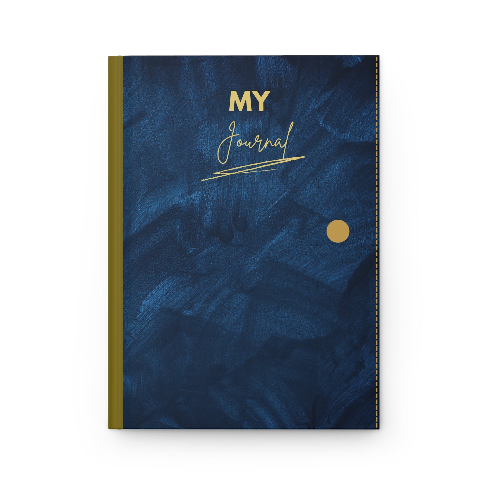 Navy Brushstroke Hardcover Journal — "My Journal" Matte Notebook for Notes, Reflection & Gifts Printify