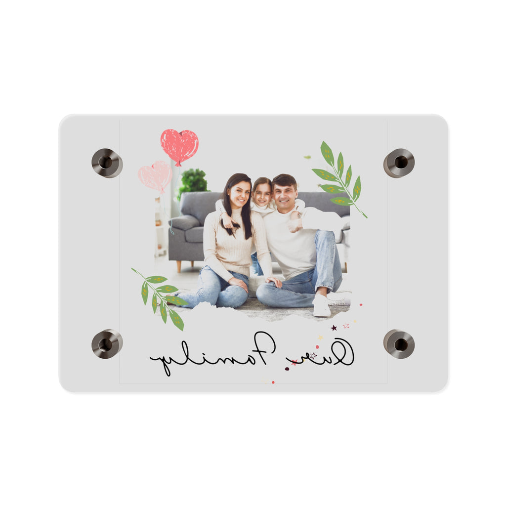 Personalized Acrylic Wall Art Panel — "Our Family" Photo Display
