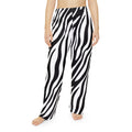 Zebra Print Women's Pajama Pants – Black & White Lounge Trousers