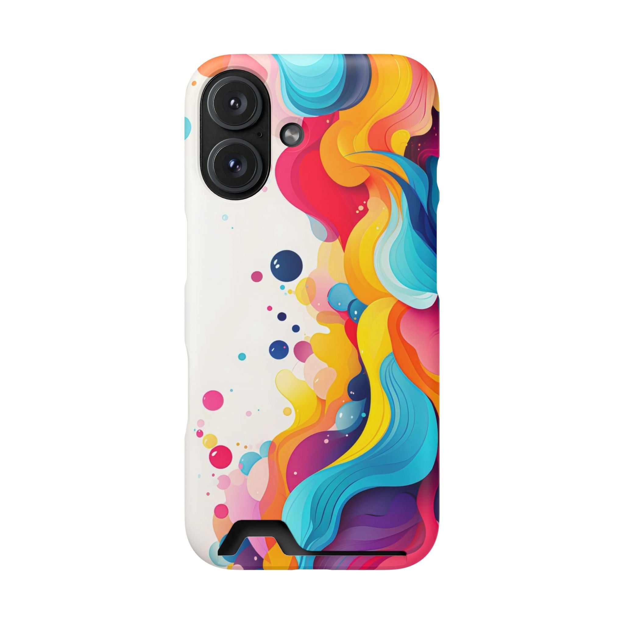 Colorwave Card Holder Phone Case — Slim Protective Case with Built-In Card Slot Printify