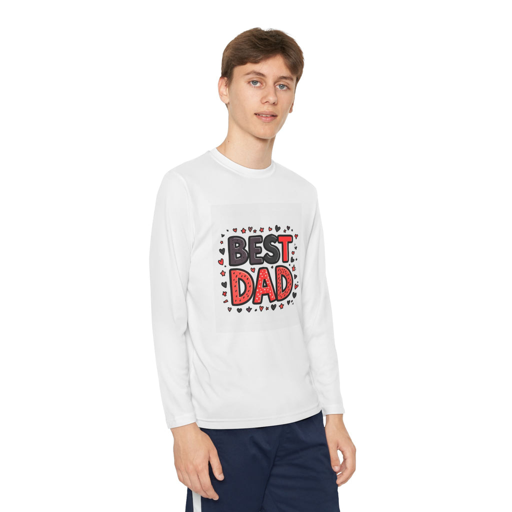 Best Dad Youth Long Sleeve Tee – Kids' Father's Day Shirt Printify