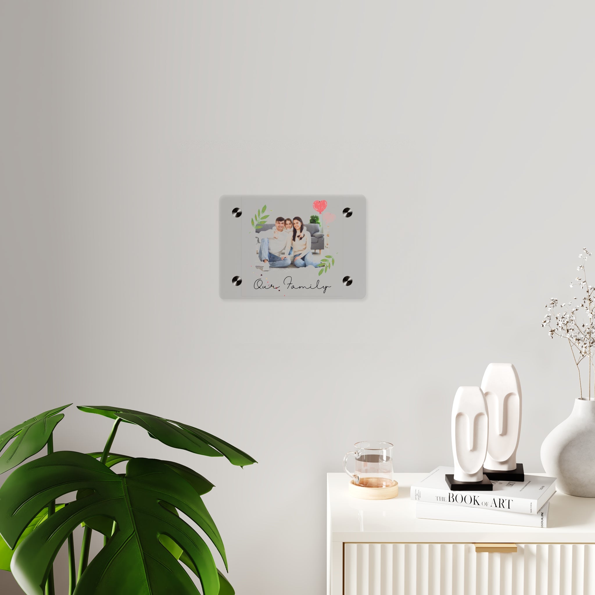 Personalized Acrylic Wall Art Panel — "Our Family" Photo Display