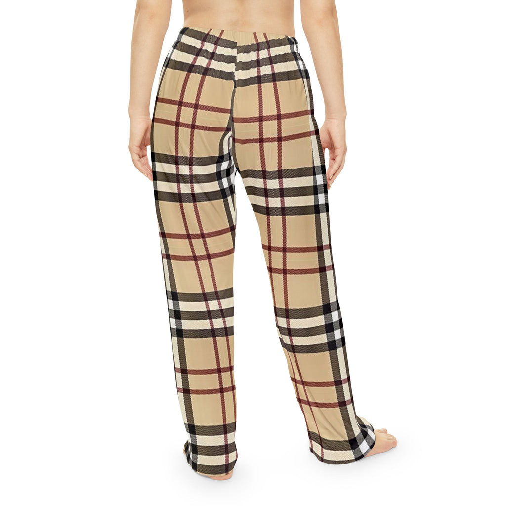 Plaid Lounge Pajama Pants – Beige Classic Check Women's Sleepwear