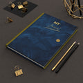 Navy Brushstroke Hardcover Journal — "My Journal" Matte Notebook for Notes, Reflection & Gifts Printify