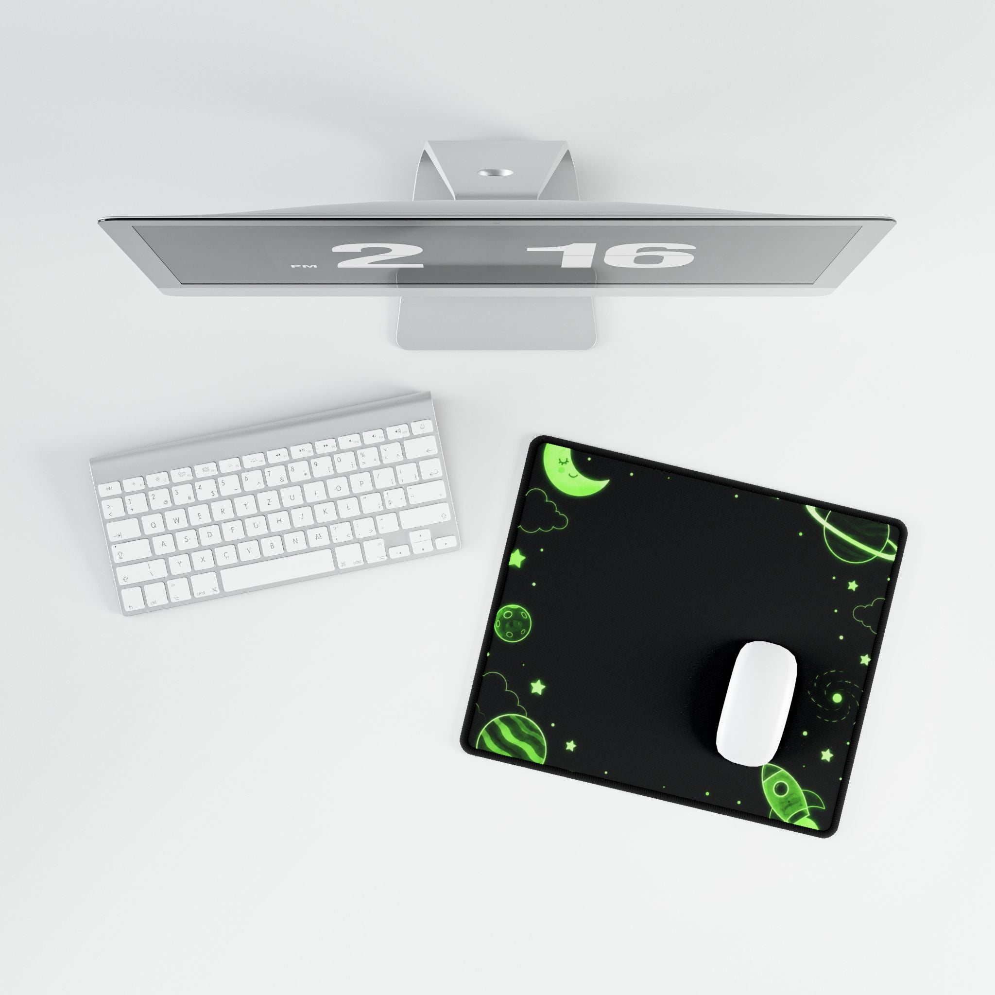 Glow-In-The-Dark Space Desk Mat — Starry Galaxy Gaming Mousepad