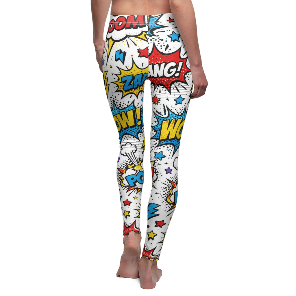 Comic Pop Art Leggings — "BANG! ZAP! POW!" Graphic Women's Leggings Printify