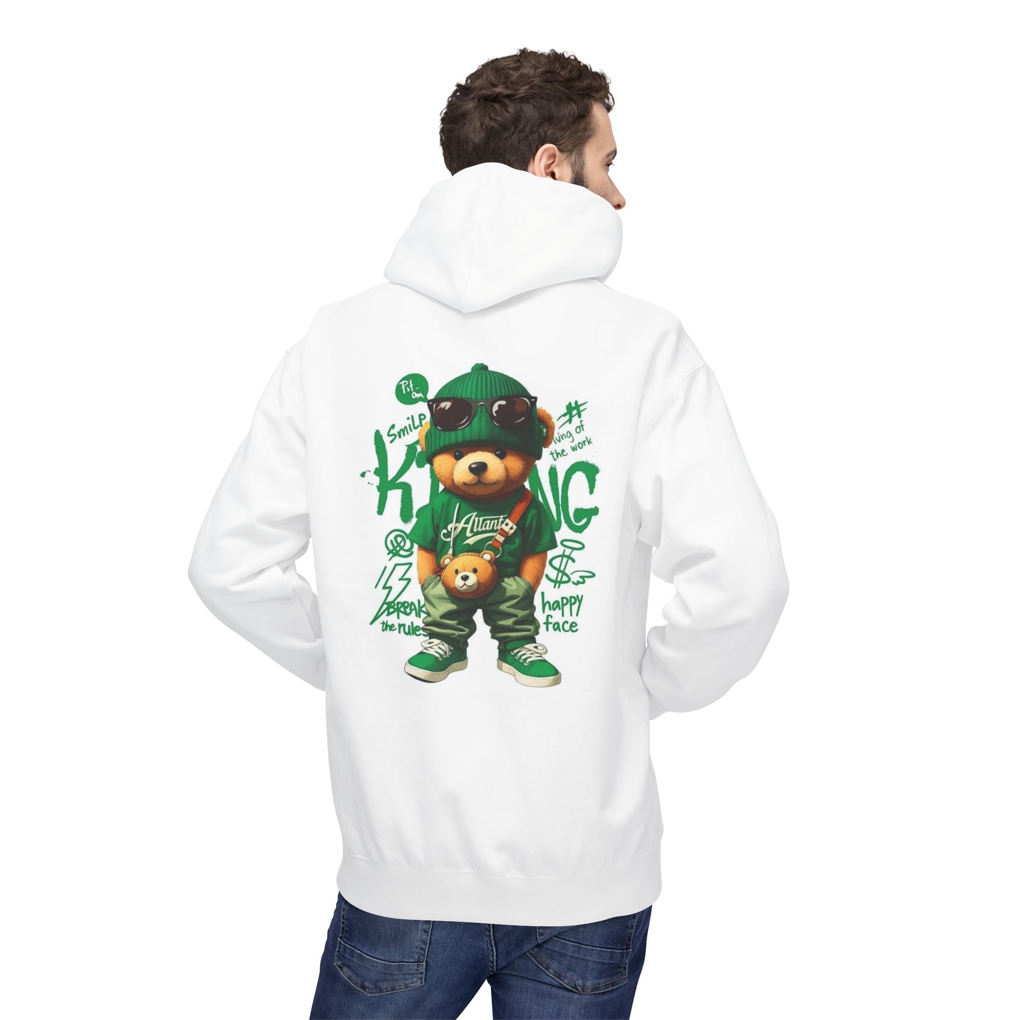 Bear King Hoodie – Drip Champion Streetwear Pullover Printify