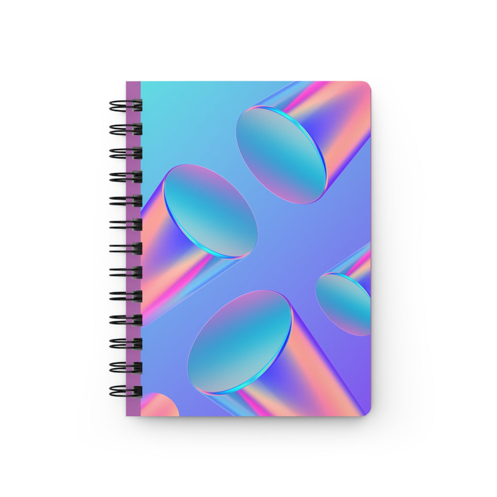 Holographic Cylinder Spiral Notebook — Iridescent 80-Page Journal for Notes & Sketches Printify