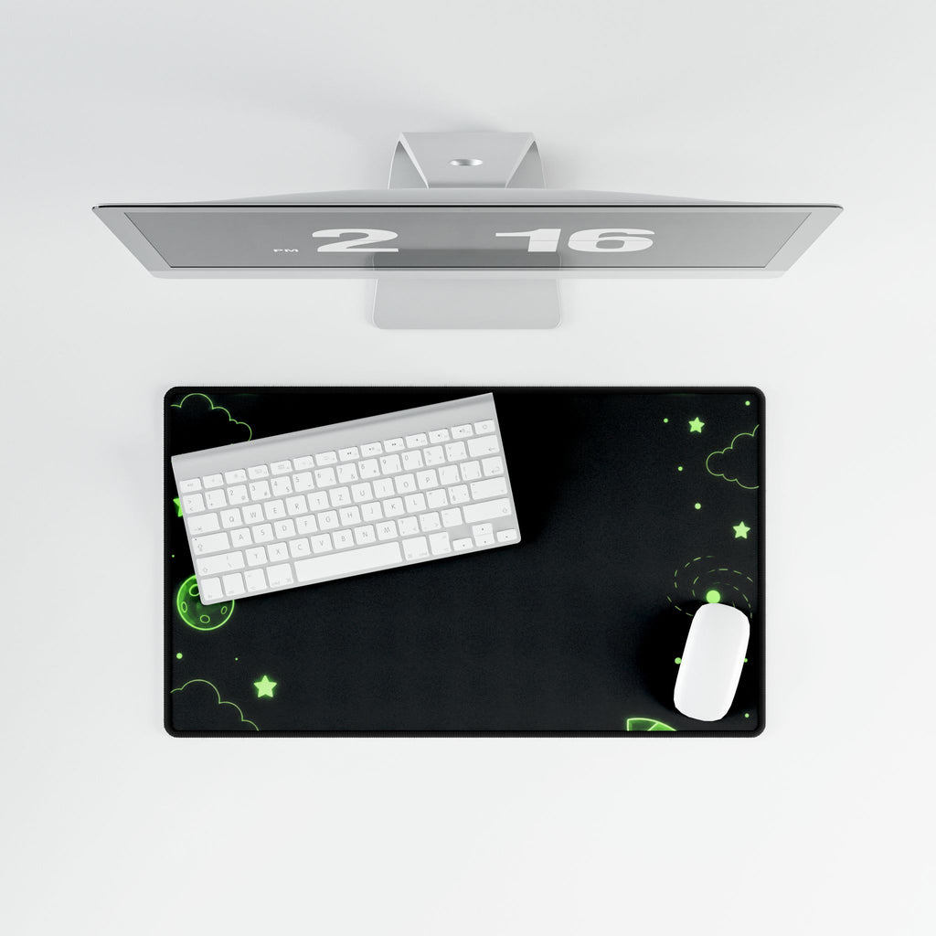 Glow-In-The-Dark Space Desk Mat — Starry Galaxy Gaming Mousepad