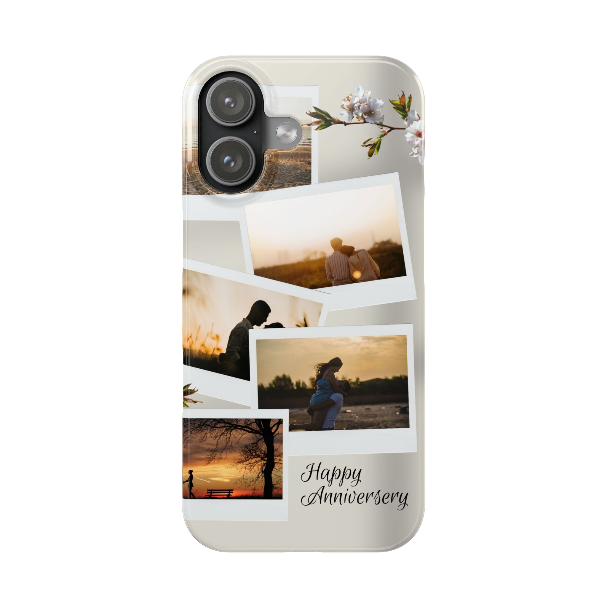 Happy Anniversary Photo Collage Slim Phone Case Printify